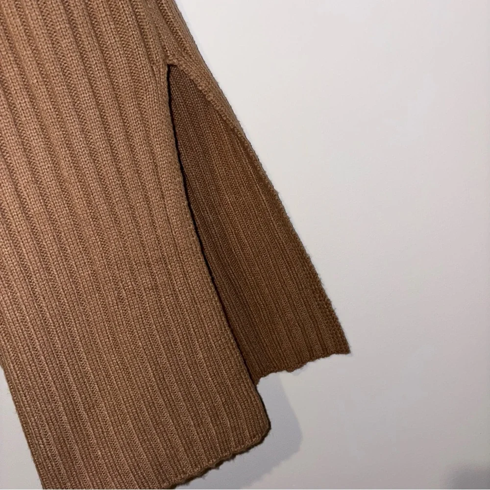 River Island London v-neck ribbed maxi‎ sweater dress Tan Brown Size XS